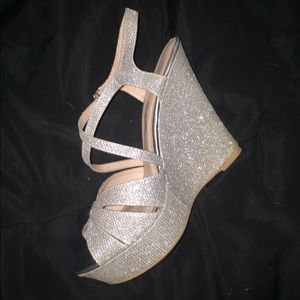 Silver wedge heels!